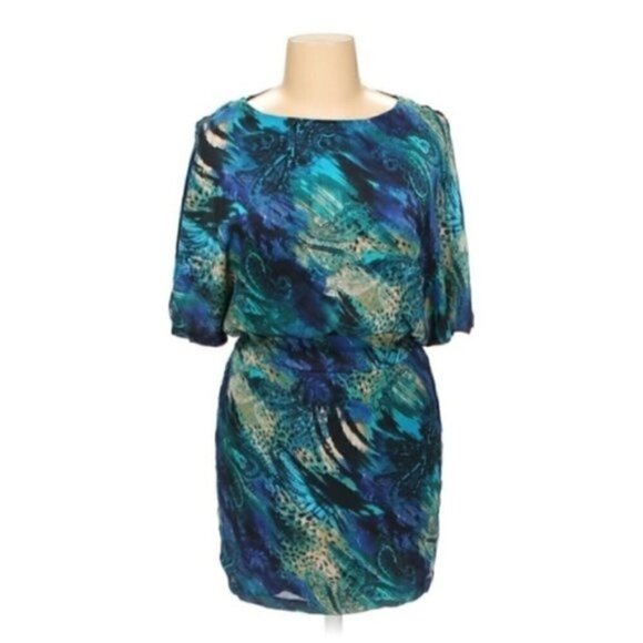 Bisou Bisou Dress 6 Kimono Belted Jewel Tone - Picture 1 of 7